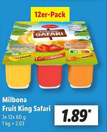 Milbona Fruit King Safari - 12er-Pack