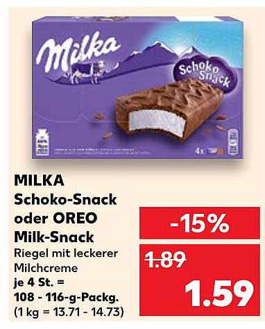 MILKA Schoko-Snack oder OREO Milk-Snack