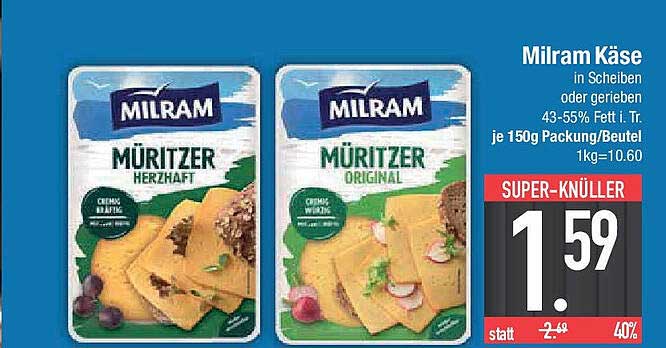 Milram Käse in Scheiben oder gerieben 150g