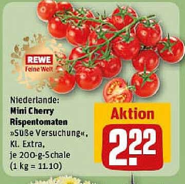 Mini Cherry Rispetomaten "Süße Versuchung", KL Extra, je 200-g-Schale