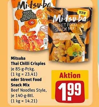 Mitsuba Thai Chilli Crispies oder Street Food Snack Mix – Aktion vom 21.07.2025 bis 27.07.2025