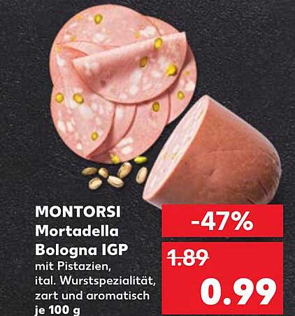 MONTORSI Mortadella Bologna IGP mit Pistazien