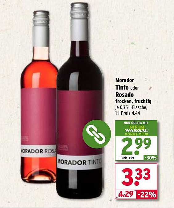 Morador Tinto oder Rosado trocken, fruchtig je 0,75-l-Flasche