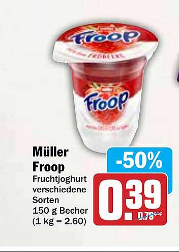 Müller Froop Fruchtjoghurt verschiedene Sorten