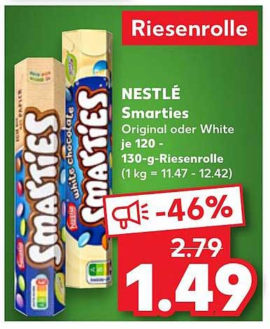 NESTLÉ Smarties Riesenrolle 130 g - Original oder White