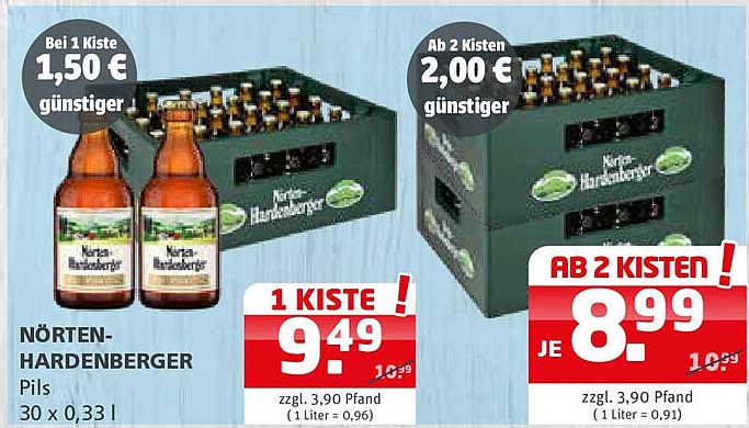 Nörten-Hardenberger Pils 30 x 0,33 l - Bis zu 2,00 € günstiger!