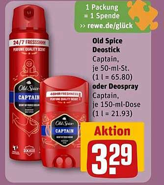 Old Spice Deostick und Deospray Captain