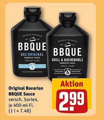 Original Bavarian BBQ Sauce - versch. Sorten, je 400-ml-Fl.