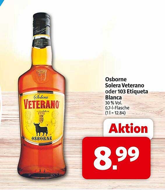 Osborne Solera Veterano oder 103 Etiqueta Blanca