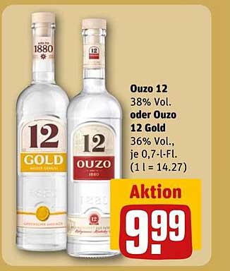 Ouzo 12 38% Vol. oder Ouzo 12 Gold 36% Vol., je 0,7-l-Fl.