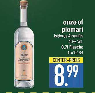 Ouzo of Plomari Isidoros Azvantis 0,7L - 40% Vol.
