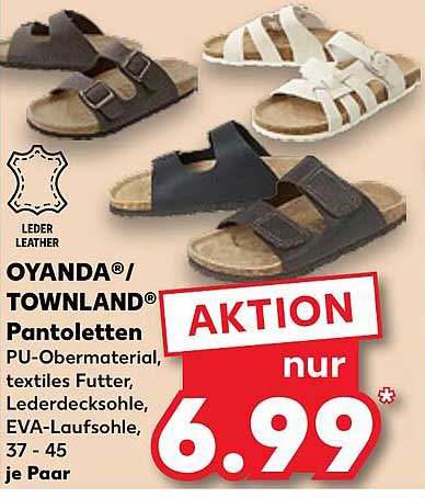 OYANDA®/TOWNLAND® Pantoletten - nur 6,99€ je Paar