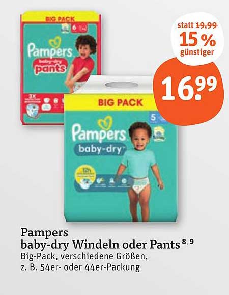Pampers baby-dry Windeln oder Pants - Big-Pack