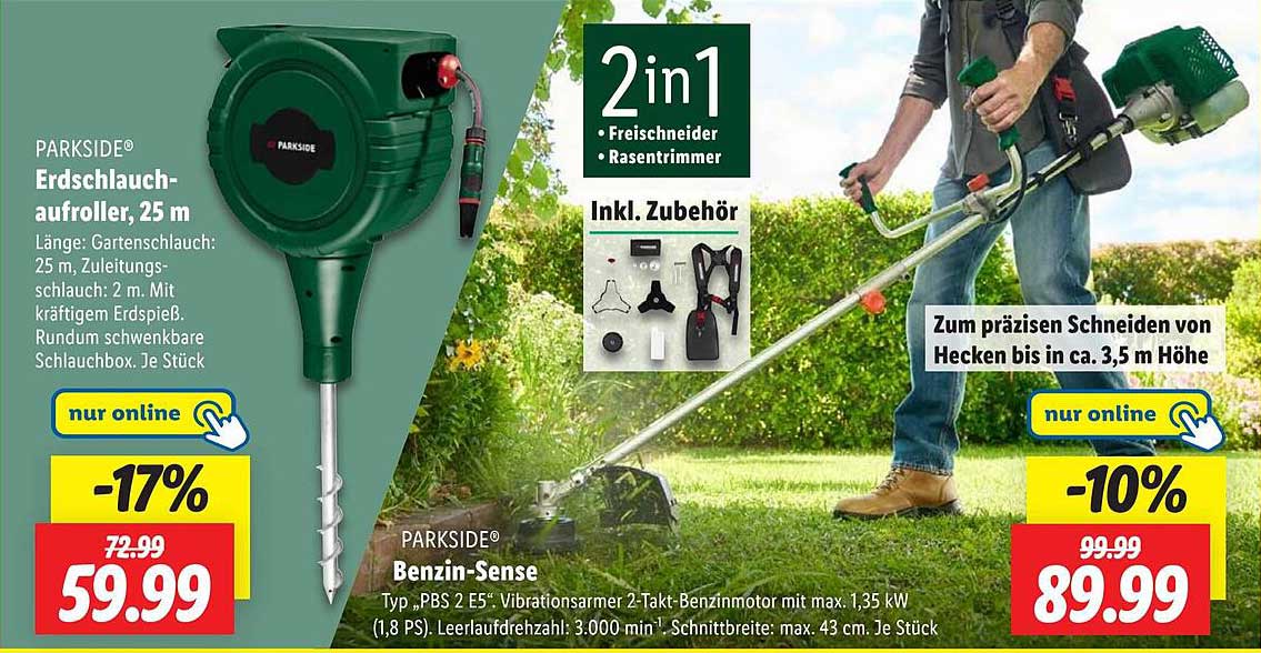 PARKSIDE® Benzin-Sense 2-in-1 Freischneider & Rasentrimmer