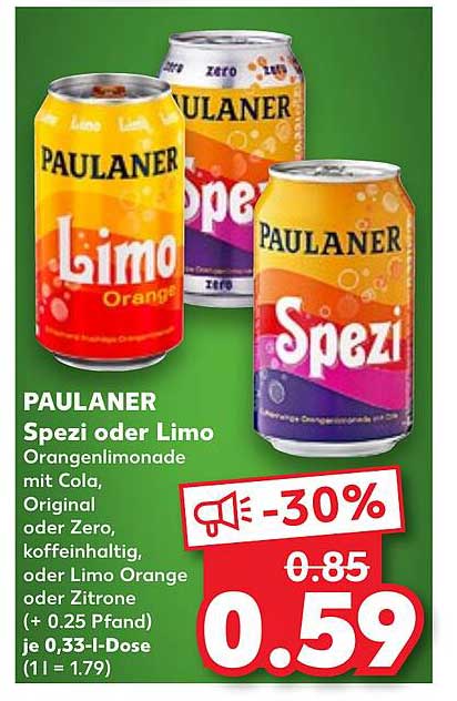 PAULANER Spezi oder Limo - Orange und Zitrone