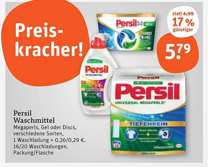 Persil Waschmittel Megaperls, Gel oder Discs, verschiedene Sorten