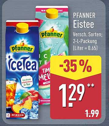 PFANNER Eistee 2-L-Packung, verschiedene Sorten