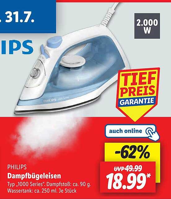 PHILIPS Dampf Bügeleisen Typ 1000 Series