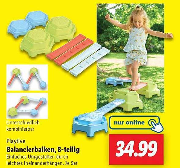 Playtive Balancierbalken, 8-teilig