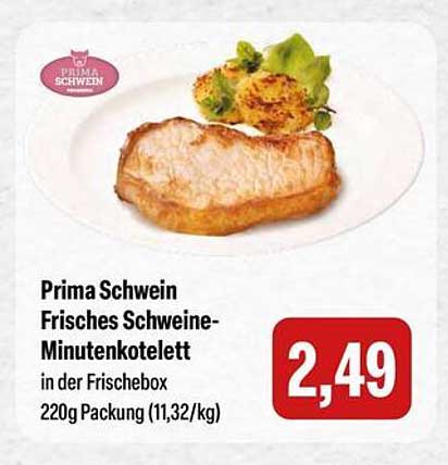 Prima Schwein Frisches Schweine-Minutenkotelett in der Frischebox