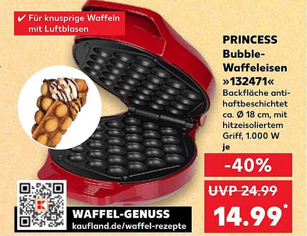 PRINCESS Bubble-Waffeleisen »132471«