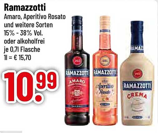 Ramazzotti Amaro, Aperitivo Rosato und weitere Sorten