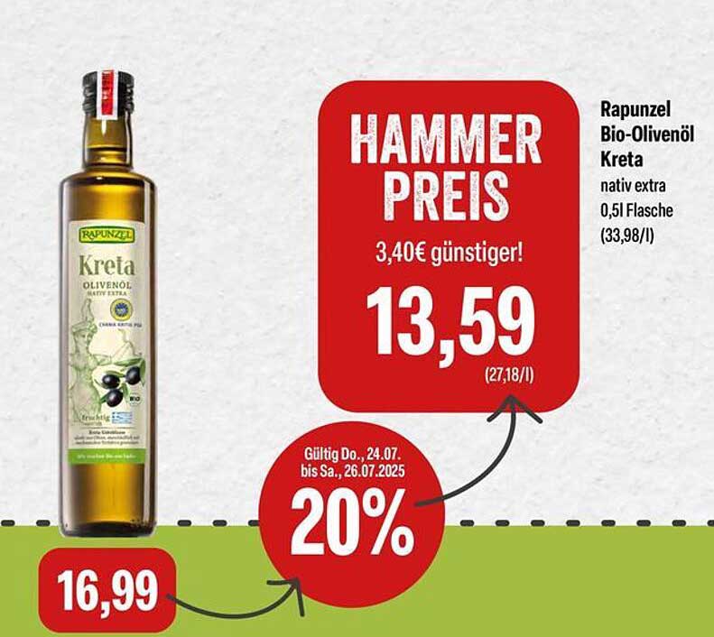 Rapunzel Bio-Olivenöl Kreta nativ extra 0,5l
