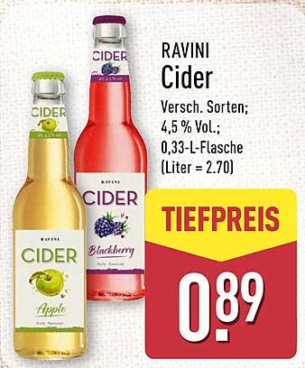 RAVINI Cider – Verschiedene Sorten, 0,33-Liter-Flasche