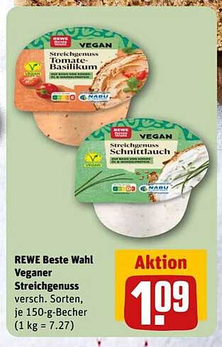 REWE Beste Wahl Veganer Streichgenuss – Tomate-Basilikum und Schnittlauch