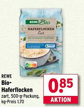 REWE Bio-Haferflocken zart, 500-g-Packung