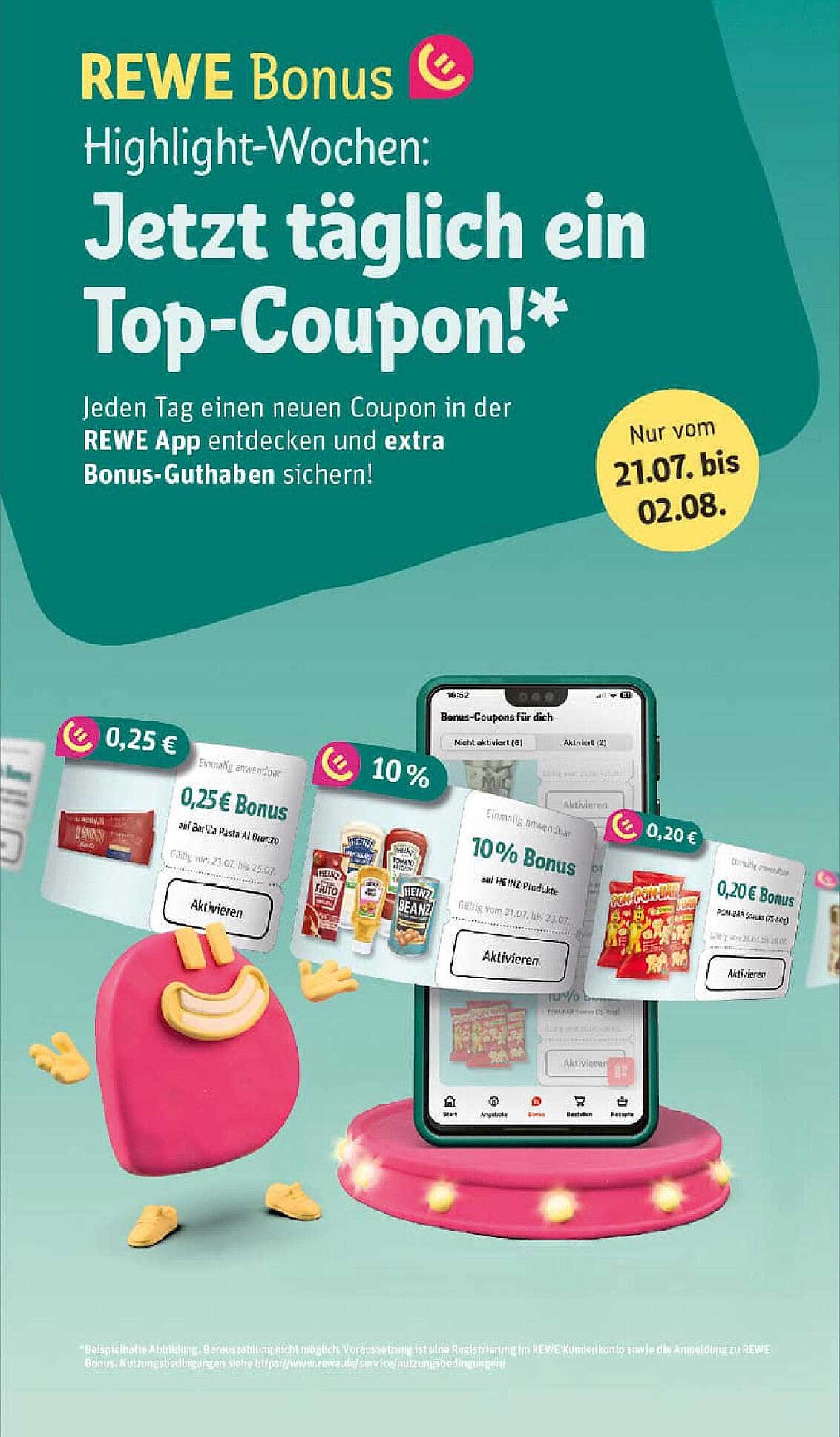 REWE Bonus Highlight-Wochen: Jetzt täglich ein Top-Coupon!