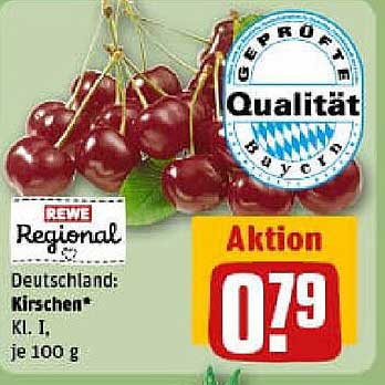 REWE Regional Kirschen, Klasse I, je 100 g