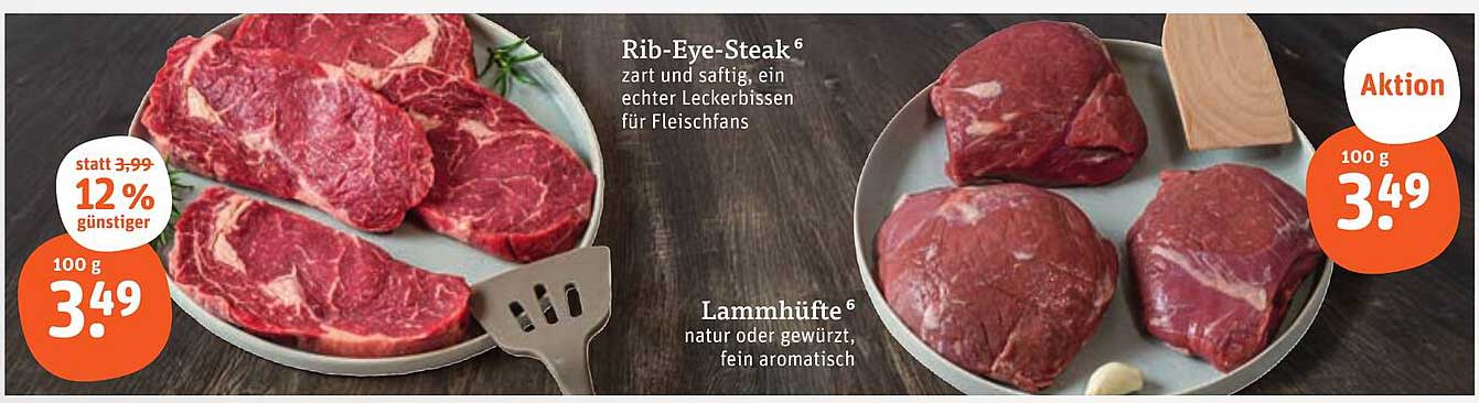 Rib-Eye-Steak und Lammhüfte - Feine Fleischspezialitäten