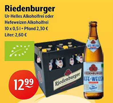 Riedenburger Ur-Helles Alkoholfrei oder Hefeweizen Alkoholfrei 10 x 0,5 l