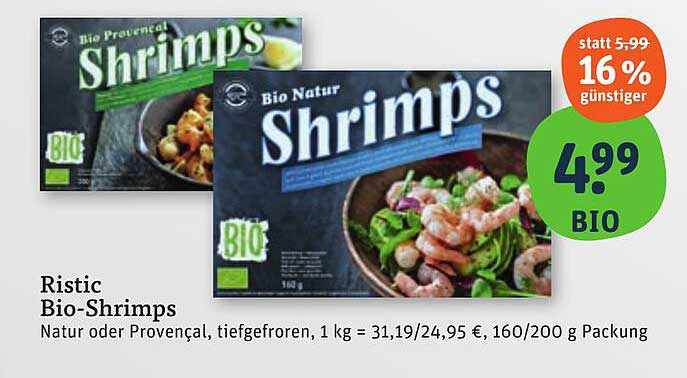 Ristic Bio-Shrimps - Natur oder Provençal