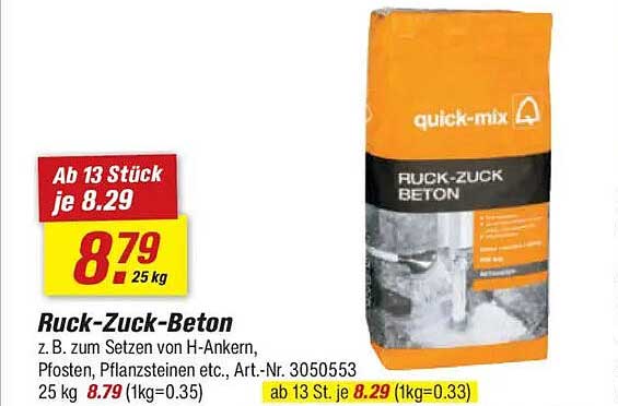 Ruck-Zuck-Beton von quick-mix - Ideal für schnelle Bauprojekte