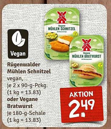 Rügenwalder Mühlen Schnitzel oder Vegane Bratwurst - Aktion