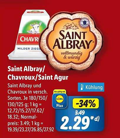 Saint Albray/Chavroux/Saint Agur Sortiment - köstlich und vielseitig