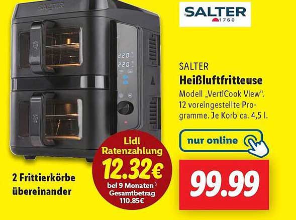 SALTER Heißluftfritteuse Modell 'VertiCook View'
