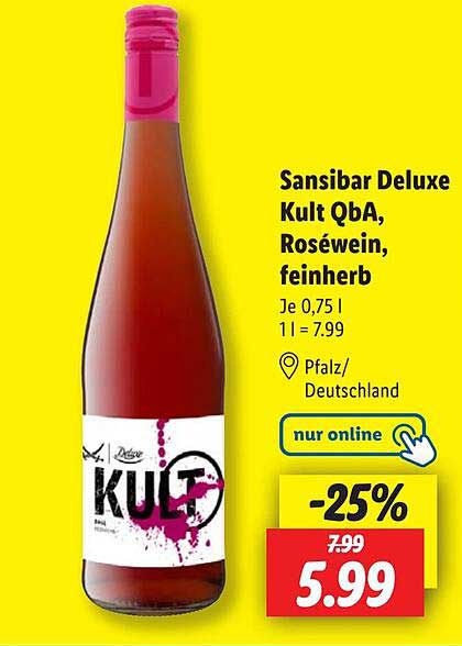 Sansibar Deluxe Kult QbA, Roséwein, feinherb