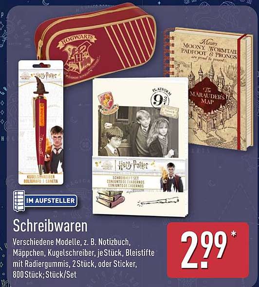 Schreibwaren Harry Potter – Verschiedene Modelle