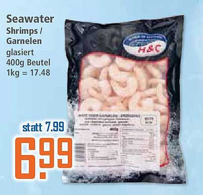Seawater Shrimps / Garnelen glasiert 400g Beutel