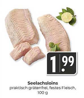 Seelachslöins - praktisch grätenfrei, festes Fleisch, 100 g