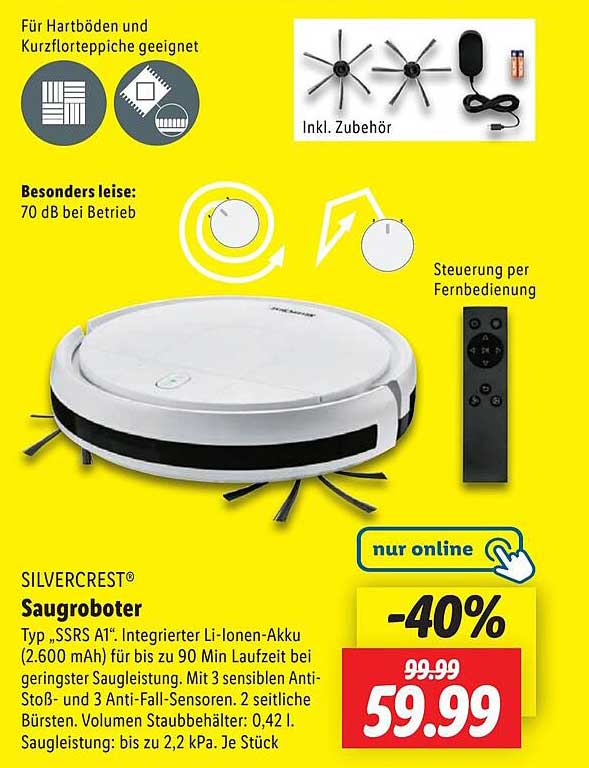 SILVERCREST® Saugroboter Typ „SSRS A1“