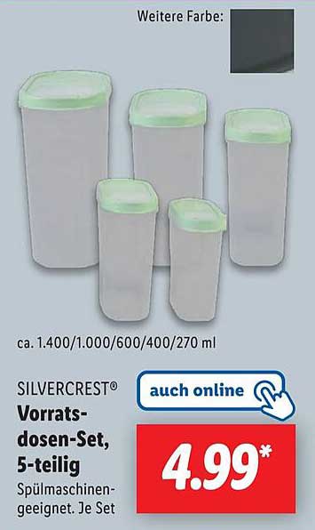 SILVERCREST® Vorratsdosen-Set, 5-teilig