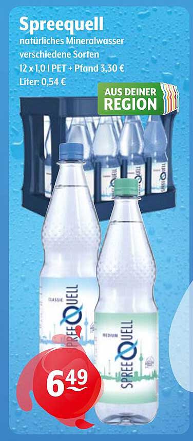 Spreequell natürliches Mineralwasser 12 x 1,0 PET