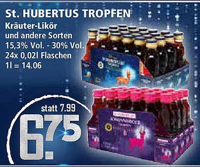 St. HUBERTUS TROPFEN Kräuter-Likör und andere Sorten