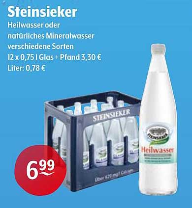 Steinsieger Heilwasser oder natürliches Mineralwasser 12 x 0,75 l