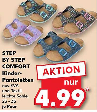 STEP BY STEP COMFORT Kinder-Pantoletten aus EVA und Textil
