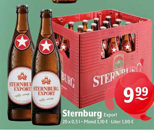 Sternburg Export - 20 x 0,5 l Kästen für nur 9,99 €